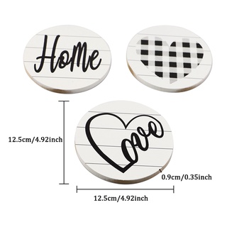 3pcs Living Room Bedroom Home Decor Wall Hanging Crafts Window Love Printed Wooden Sign