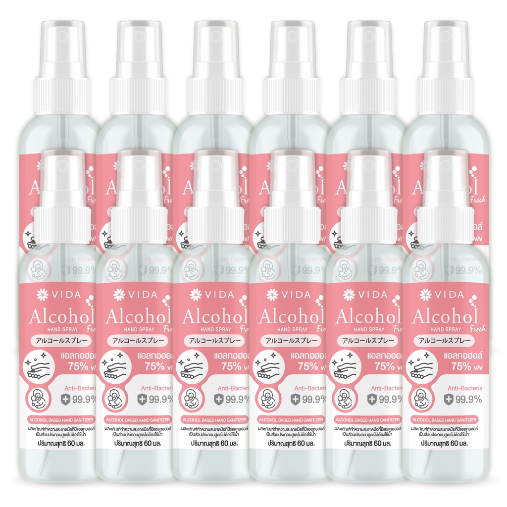 [Hot Item] VIDA SPRAY ALCOHOL 75% FLORAL FRESH 12 ขวด