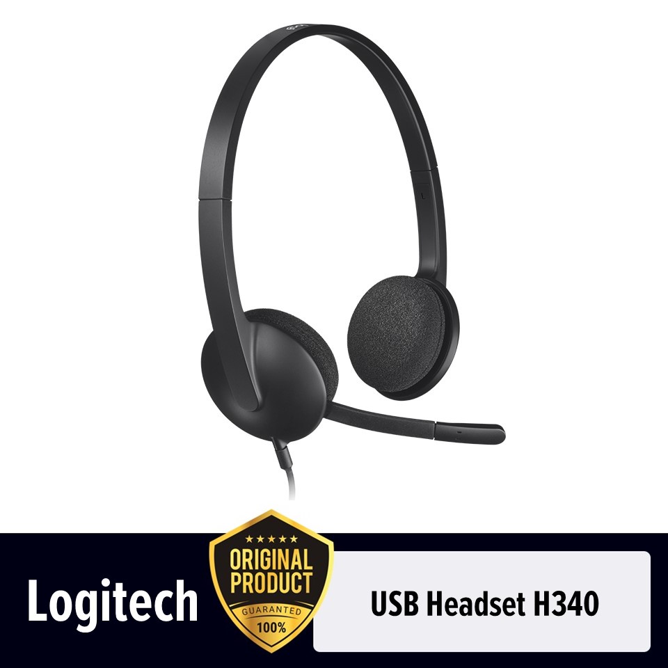 Logitech USB Headset H340 - Black หูฟัง พร้อมไมโครโฟนตัดเสียงรบกวน