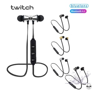 Twitch XT11 หูฟังอินเอียร์ บลูทูธไร้สาย แม่เหล็ก กันน้ํา กันเหงื่อ พร้อมไมโครโฟน สายคล้องคอ สําหรับเล่นกีฬา