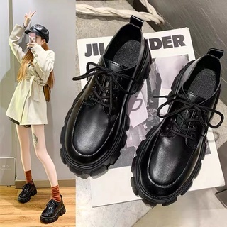 💥Hot sale! รองเท้า ขายส่ง อังกฤษ รองเท้าหนัง หญิง ใหม่ ก้นหนา สไตล์วิทยาลัย
