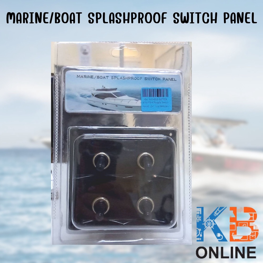 แผงสวิตช์ในเรือ แผงสวิทกันน้ำ SF50772-4 Toggle Sw Panel 12V FUSE 15A*2 (+Toggle SW ON-OFF)
