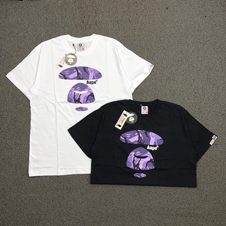 A BATHING APE Kaos AAPE BY Athing APE FACE APE เสื้อยืดพรีเมี่ยม สีม่วง