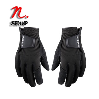 ถุงมือกอล์ฟมีคุณสมบัติกันฝน สำหรับผู้ชาย INESIS MENS GOLF PAIR OF RAIN GLOVES RW BLACK