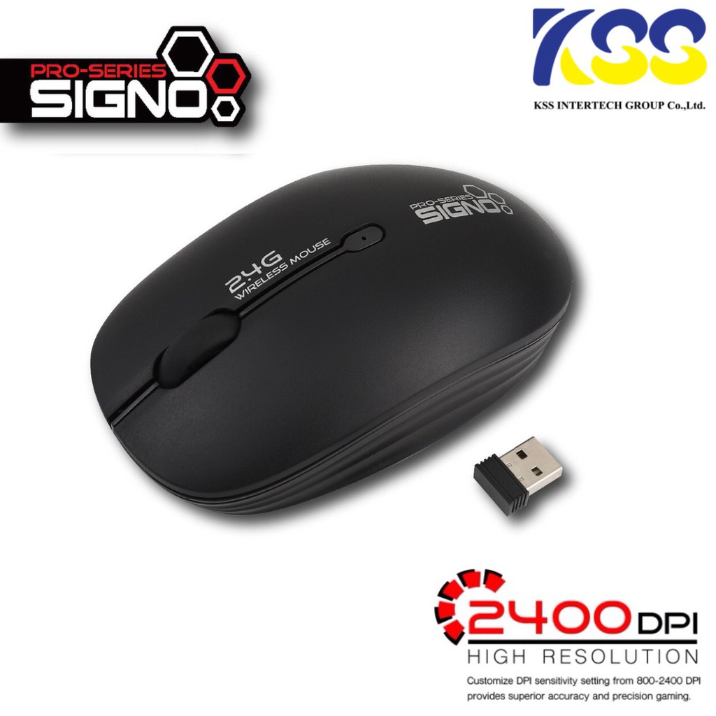 Signo WM-140BLK Wireless Optical Mouse (Black) (เมาส์ ไร้สาย)