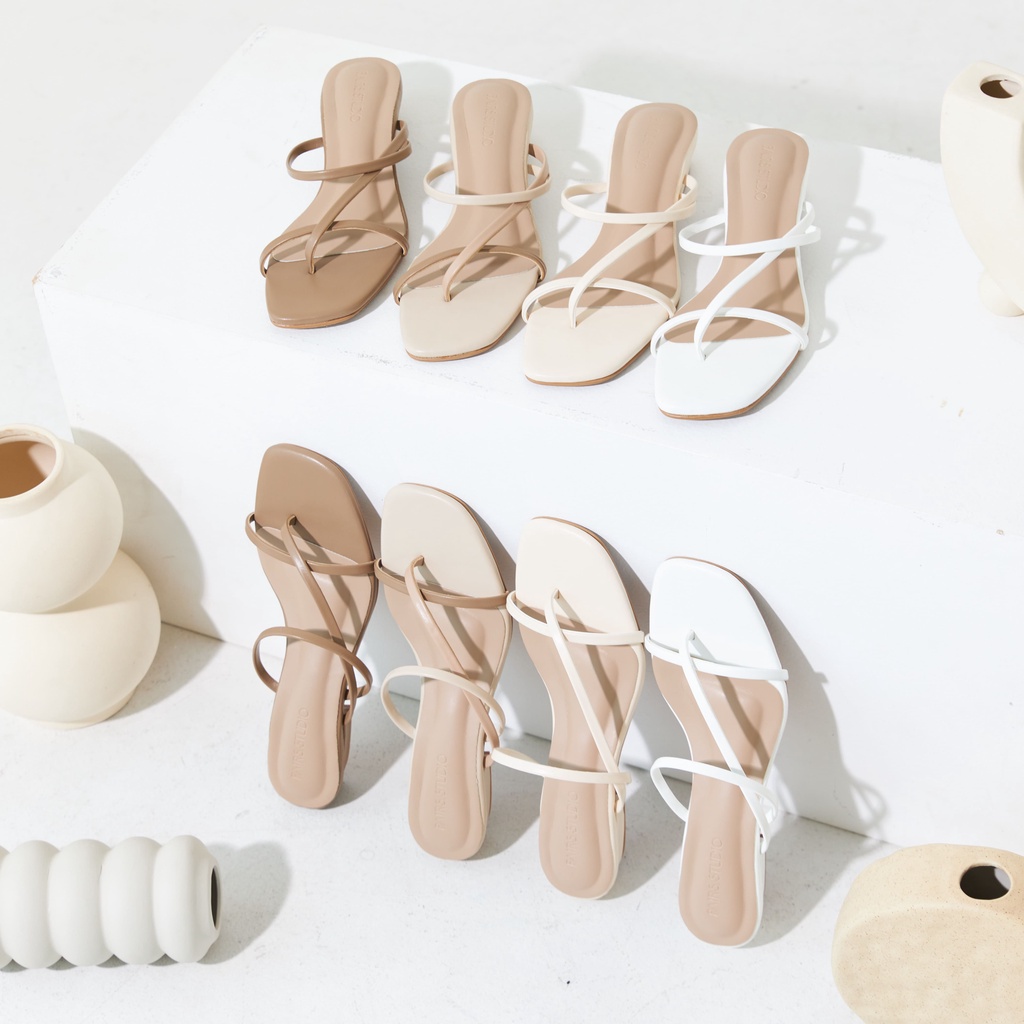 AKEMI Sandals (Pairs.studio) #P003 รองเท้าแตะสวม ส้น1นิ้ว พร้อมส่ง กดสั่งได้เลยค่า