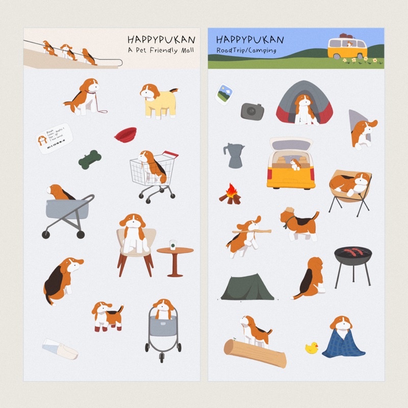 สติ๊กเกอร์แปะโน้ต ตกแต่ง / Beagle Tiny Sticker