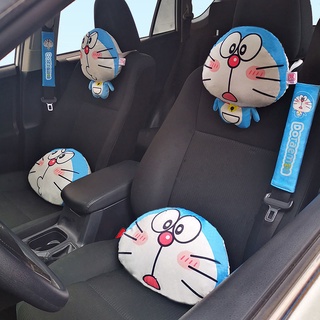 【Ready Stock】 Doraemon Car headrest backrest neck guard car lumbar support creative car interior decoration JpHw