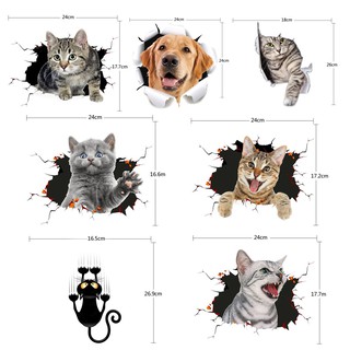 สติ๊กเกอร์แมว สติ๊กเกอร์สัตว์ สติ๊กเกอร์ติดรถ Pet Sticker 3D สติ๊กเกอร์ติดกระจกรถ สติ๊กเกอร์ สติ๊กเกอร์หมา Car Sticker