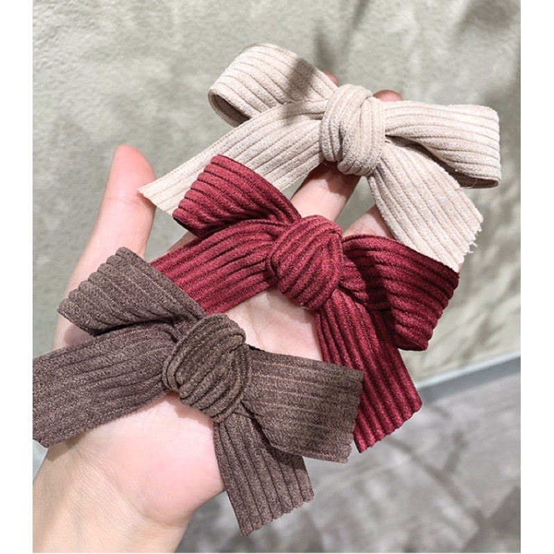 กิ๊ฟติดผมโบว์ AS904 สีดำ/น้ำตาล/แดง
