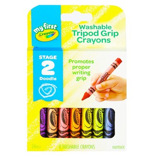 Artwork WASHABLE TRIPOD GRIP CRAYONS CRAYOLA 8 COLORS Stationary equipment Home use งานศิลปะ สีเทียนแท่งสามเหลี่ยม CRAYO