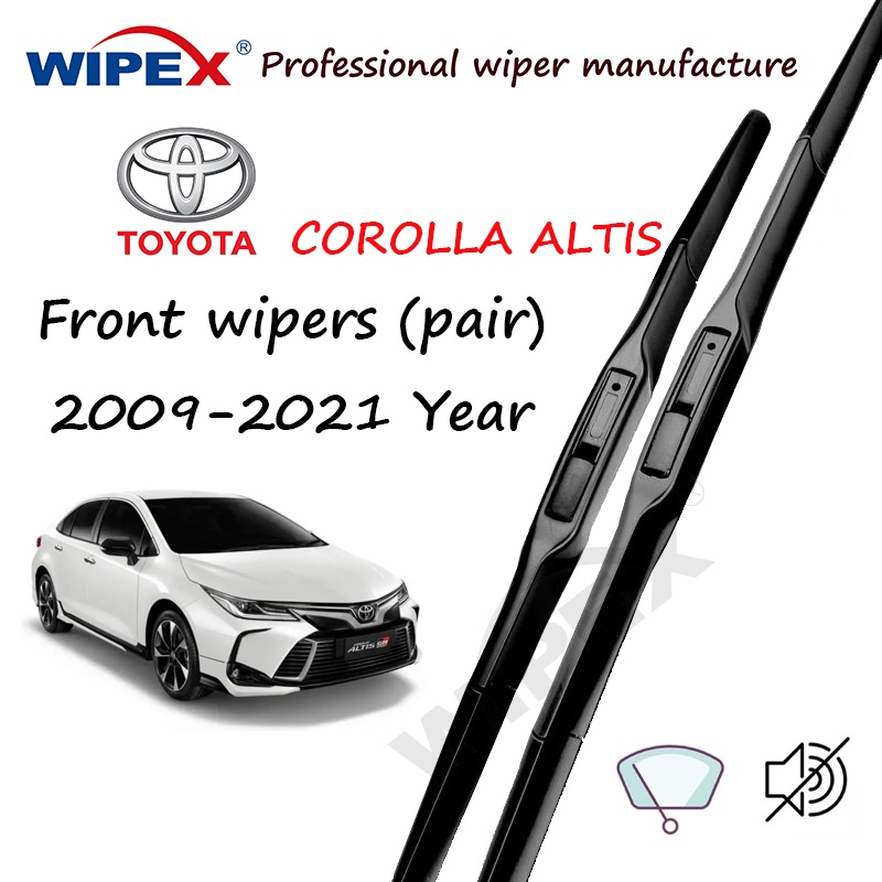 Hybrid Toyota COROLLA ALTIS ใบปัดน้ําฝน 14+26 ชุด/คู่ด้านหน้าคุณภาพญี่ปุ่นสําหรับ 2009-2021 ปีรุ่น COROLLA ALTIS ที่ปัดน้ําฝนกระจกรถยนต์จาก Wipex