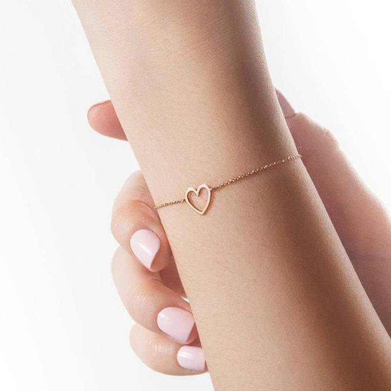สร้อยข้อมือหัวใจ1ดวง กำไลข้อมือ สร้อยข้อมือ กำไล เครื่องประดับ สำหรับผู้หญิง สไตล์เกาหลี B12