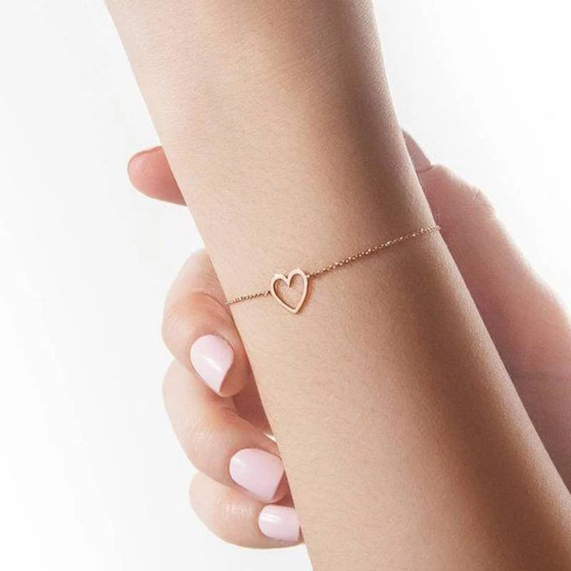 สร้อยข้อมือหัวใจ1ดวง กำไลข้อมือ สร้อยข้อมือ กำไล เครื่องประดับ สำหรับผู้หญิง สไตล์เกาหลี B12