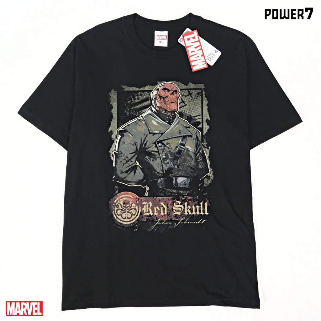 Power7Shop เสื้อยืดการ์ตูน มาร์เวล Red Skull ลิขสิทธ์แท้ MARVEL COMICS T-SHIRTS (MVX-168)