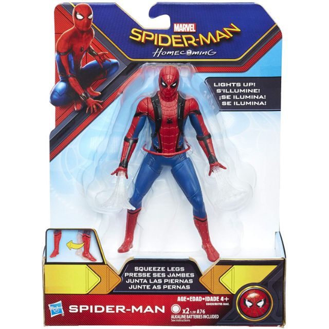 Hasbro Spider-Man Homecoming Spider-Man Feature Figure, 6-inch Lights Up!  Squeeze Legs | Shopee Thailand