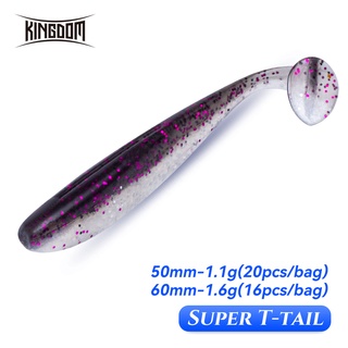 Kingdom เหยื่อตกปลาซิลิโคน แบบนิ่ม รูปหนอน 63 มม. 1.6 กรัม 5…