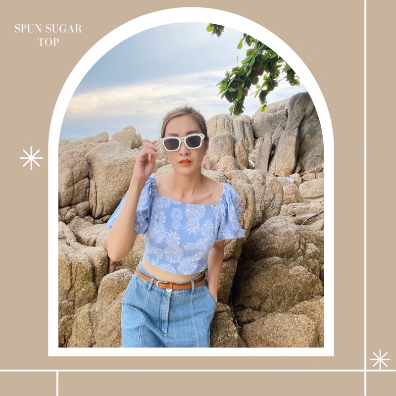 Spun sugar crop top เสื้อครอปแขนตุ๊กตา