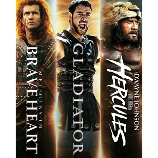 DVD หนังแอคชั่น-ประวัติศาสตร์ ☆Braveheart☆Gladiator☆Hercules  มัดรวม 3 เรื่องดัง #หนังฝรั่ง #แพ็คสุดคุ้ม