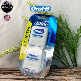 [Oral-B] Glide Pro-Health Dental Floss Original Floss 50m Pack 2 ไหมขัดฟัน ออรัลบี ไกลด์ โปรเฮลธ์ ยาว 50 เมตร แพ็ค 2