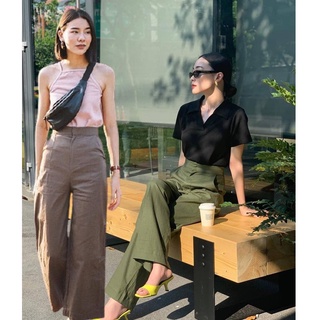 [เหลือ 194.- เก็บโค้ดน้าร้าน+ใส่โค้ด INCSM3F] Tanya.Beachday กางเกงขายาว เอวสูง ทรงกระบอก ผ้าลินิน