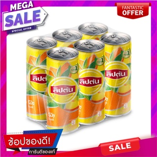 ลิปตัน ชาดำพร้อมดื่ม รสพีช 245 มล. แพ็ค 6 กระป๋อง Lipton Black Tea Peach 245 ml x 6