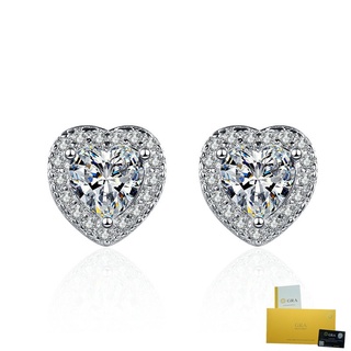 [with Gra Certificate] Fashion Heart-Shaped Diamond Stud Earrings Female Moissanite Fine Jewelry