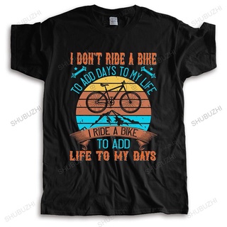 [S-5XL] เสื้อยืดแขนสั้นลําลอง ผ้าฝ้าย แบบเข้ารูป พิมพ์ลาย I Ride A Mountain Bike To Add Life To My Days สําหรับผู้ชาย