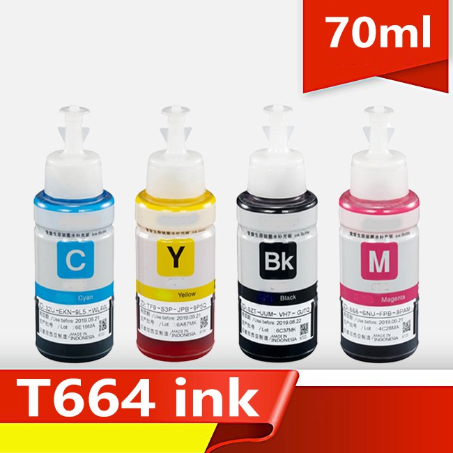 หมึกเติม หมึกปริ้น เข้ากันได้สำหรับ Epson T664 สีดำ L110,L120,L200,L210,L350,L355,L360,L455,L550,L366 L455 L550 L555