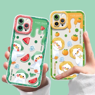 เคสโทรศัพท์มือถือซิลิโคน TPU ใส แบบนิ่ม ลายการ์ตูนเป็ด กันกระแทก สําหรับ IPhone 14 13 12 11 Pro X XR XS Max SE 6 6S 7 8 Plus