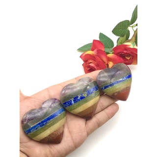 Natural 7 Chakra Stone Heart / Top High Quality / Chakra Work to balance all parts of body / Home Decoration Collection.