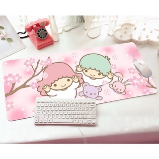 LITTLE TWIN STARS แผ่นรอง คีย์บอร์ด รองคีย์บอร์ด keyboard ลาย LITTLE TWIN STARS งานสวยดี ขนาด 30 x 70 cm BY  MANOPNEST