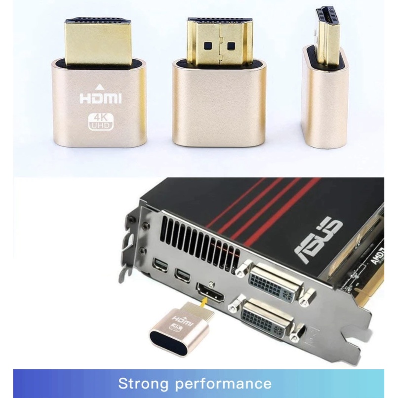 HDMI HDMI เสมือนอะแดปเตอร์ Led คำแนะนำ4K HDMI Dummy โกง Virtual ปลั๊ก3060สำหรับ Bitcoin กองทุนอีทีเอฟ Mining