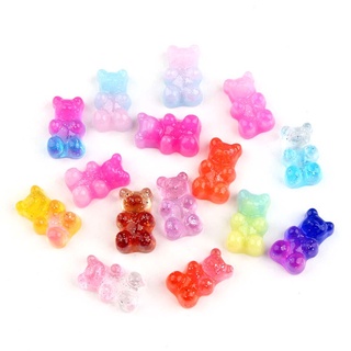 🌈RS64 เรซิ่นหมีกัมมี่แบร์ทูโทน Glitter Cute Gummy Cartoon Bear สําหรับทําเครื่องประดับ Diy [พร้อมส่งในไทย)