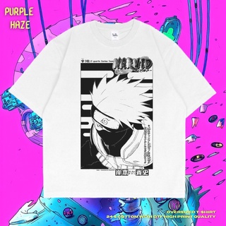 เสื้อยืดโอเวอร์ไซส์ Haze Kakashi Hatake สีม่วง | สีขาว | เสื้อยืดนารูโตะ | เสื้อยืดโอเวอร์ไซส์ | สไตล์วินเทจ | ท็อปส์เสื