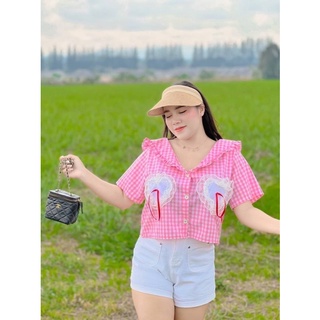 #เสื้อสาวอวบ#เสื้อสก็อต#เสื้อหัวใจ#เสื้อน่ารักๆ#เสื้อแขนสั้น