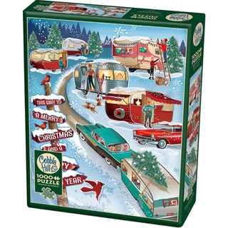 จิ๊กซอว์ Cobble Hill - Christmas Campers  1000 piece  (ของแท้  มีสินค้าพร้อมส่ง)