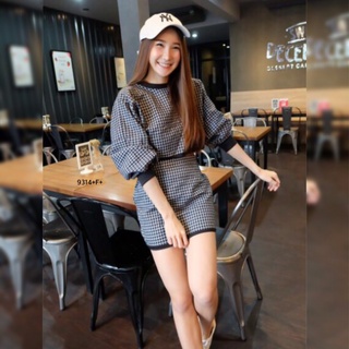 9314 Set เสื้อครอป ชิโนริ + กระโปรงสั้น Set crop top chinori + short skirt