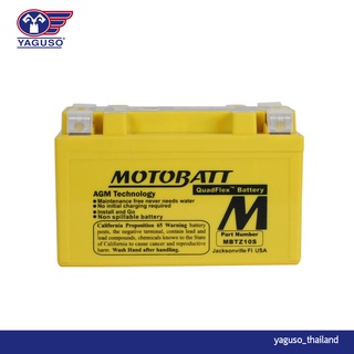 แบตเตอรี่ MOTOBATT Quadflex MBTZ10S แบตรถจักรยานยนต์บิ๊กไบค์ HONDA CB500X,CB500F,CB650,CBR650 / Yamaha R6,R1,XT700,XSR70