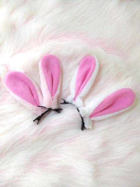 หูกระต่ายน้อย แบบติดกิ๊บ [พร้อมส่ง] ขนสั้น น่ารักๆ