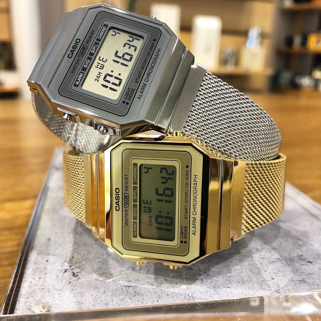 แท้ศูนย์ Casio (กล่องคลีม)นาฬิกาข้อมือผู้ชาย สายสแตนเลส รุ่น A700 A700W A700WM A500 A500WA A500WGA ประกันศูนย์ 1 ปี รูปที่ 6
