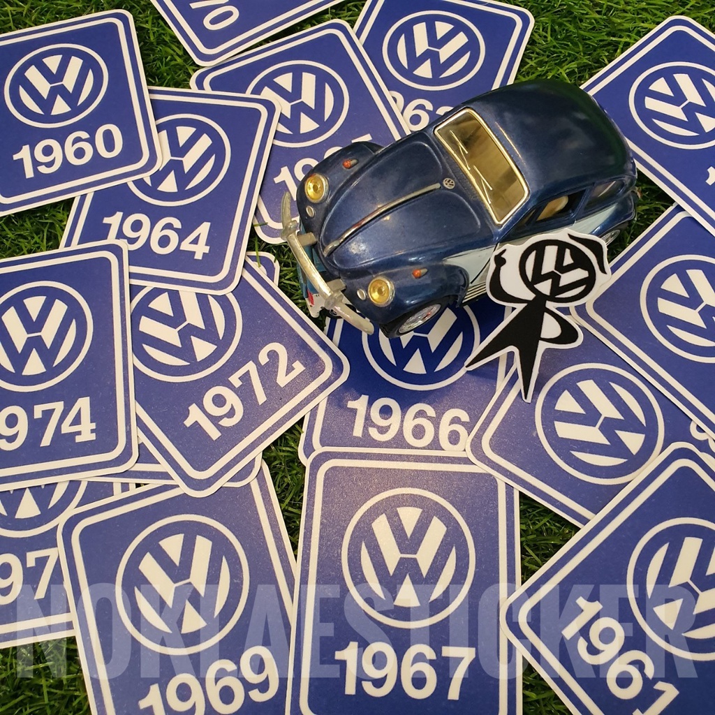 สติ๊กเกอร์ ปีรถโฟลค Volkswagen ติดรถกันน้ำ 100% ส่งไวคุณภาพดี