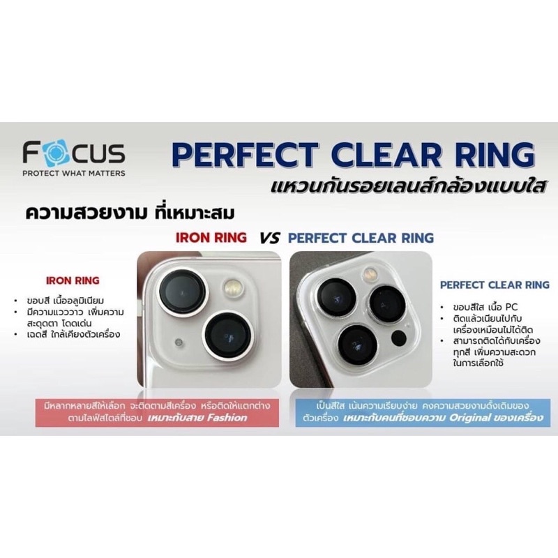 Focus Perfect Clear Ring แหวนกันรอยเลนส์กล้อง แบบใส สำหรับ 14 14 Plus ...