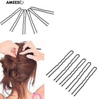 ♥☞ 50 พัฟเครื่องถักแฮนด์เมดทรงโค้ง U-Bobby Pin Barrette Hair Hair Grip Hairpin