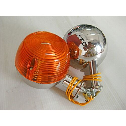 FRONT TURN SIGNAL SET Fit For YAMAHA YL2 YL3 YG1 YGS1 DS5 DS6 // ไฟเลี้ยวหน้า หลอดไฟ ชุบโครเมี่ยม