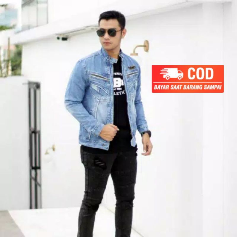 THE BERRY ORIGINAL ZIPPER JEANS JACKET - MENS JEANS JACKET - JEANS JACKET - CASH ON DELIVERY AVAILAB