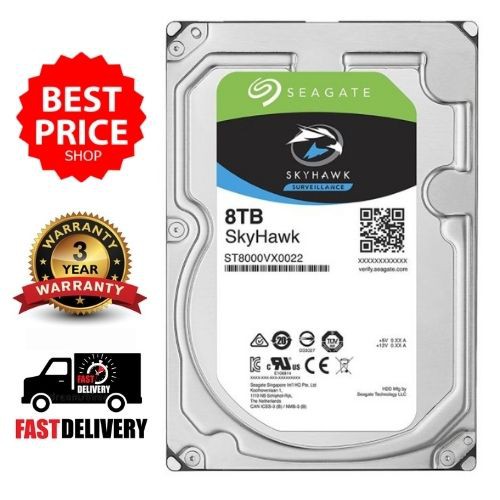 Harddisk 8TB Seagate Skyhawk ลัง 20 ลูก (ประกันไทย 3 ปี)