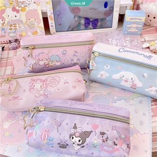 กระเป๋าดินสอ กระเป๋าเครื่องสําอาง กระเป๋าปากกา ลายการ์ตูน My Melody Kuromi Cinnamoroll KT Cat น่ารัก มีซิป สร้างสรรค์ ความจุขนาดใหญ่ [GM]