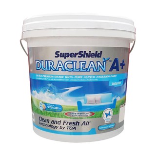 สีน้ำทาภายใน TOA SUPERSHIELD DURACLEAN A+ Base B กึ่งเงา 2.5 แกลลอน สีน้ำอะคริลิกทาภายใน เกรดอัลตร้าพรีเมียม แบรนด์เดียว