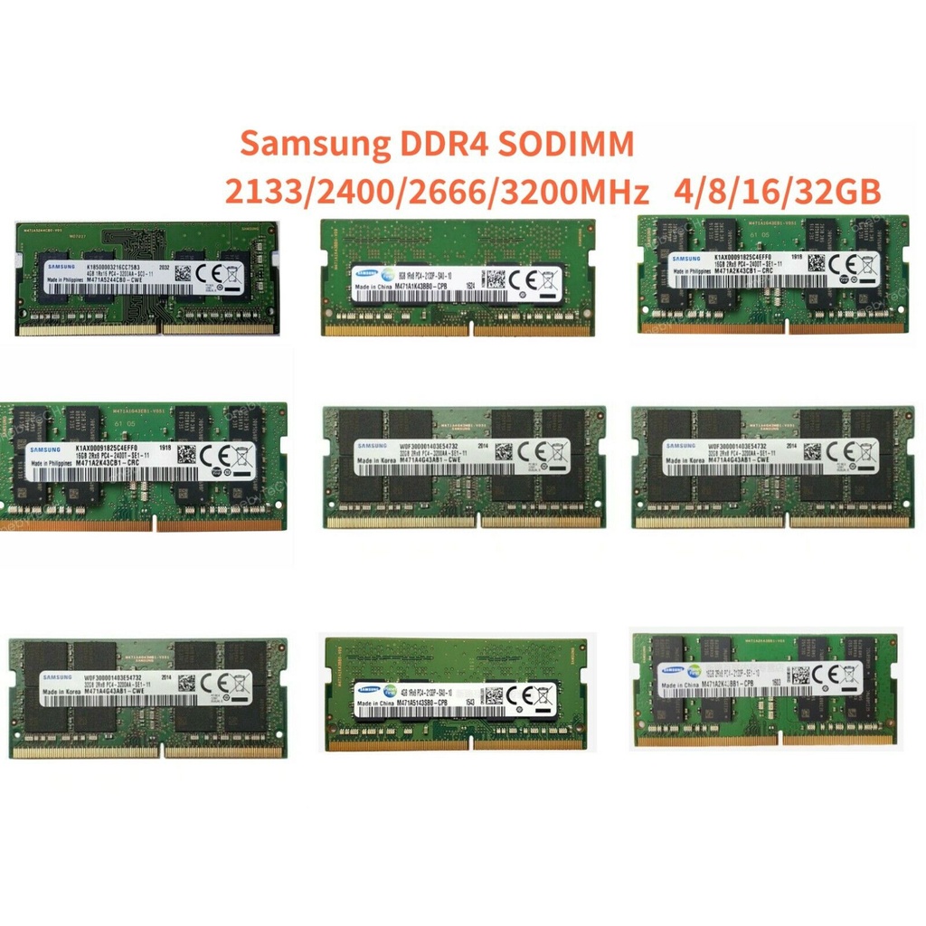 แล็ปท็อป Ram DDR3 DDR4 4G 8G PC3 PC3L PC4 SamSung Hynix MT bus 1333 1600 2133 2400 2666 3200 Mhz SOD